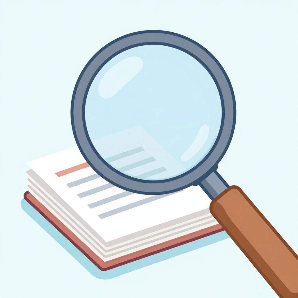 An old open book with a bright magnifying glass highlighting a specific piece of evidence.