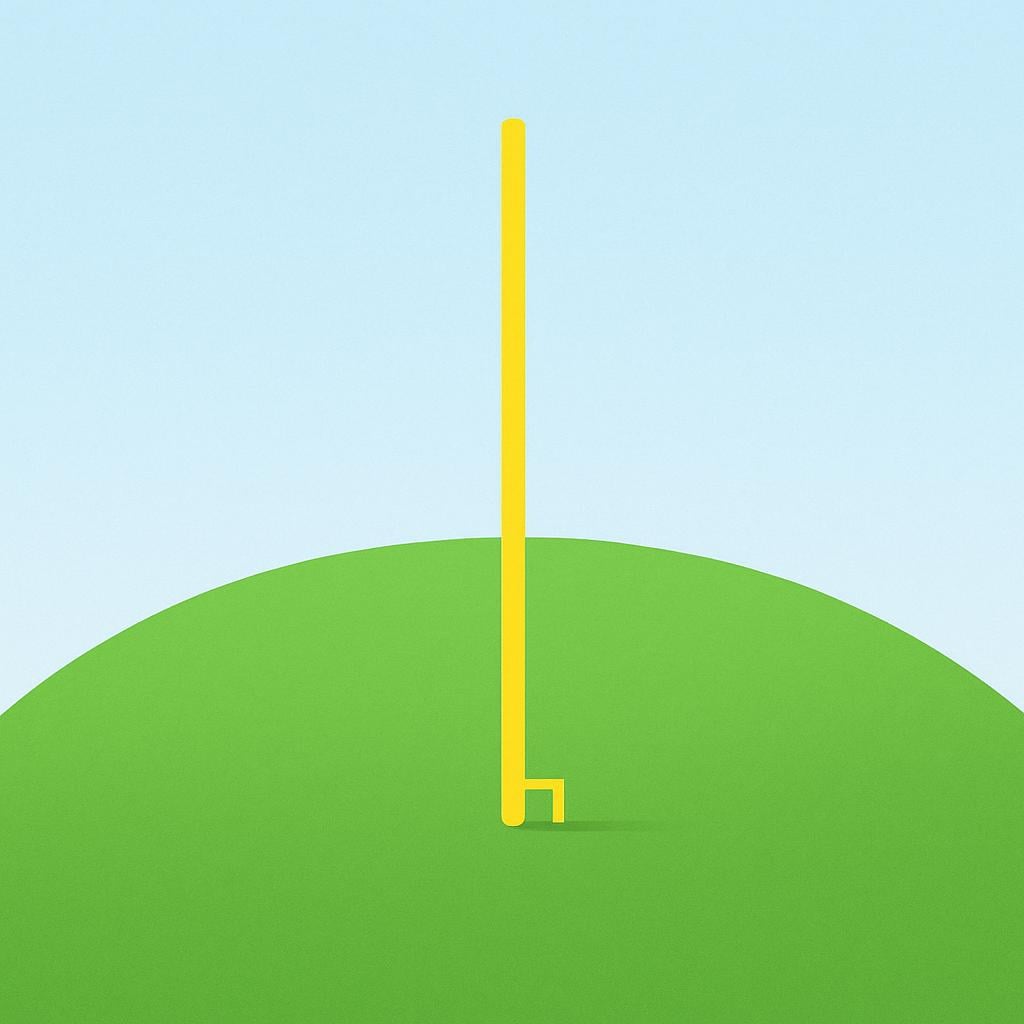 A simplified diagram showing a curved green surface with a bright yellow line drawn perpendicular (at 90 degrees) to the curve, illustrating the geometric concept of a normal line.