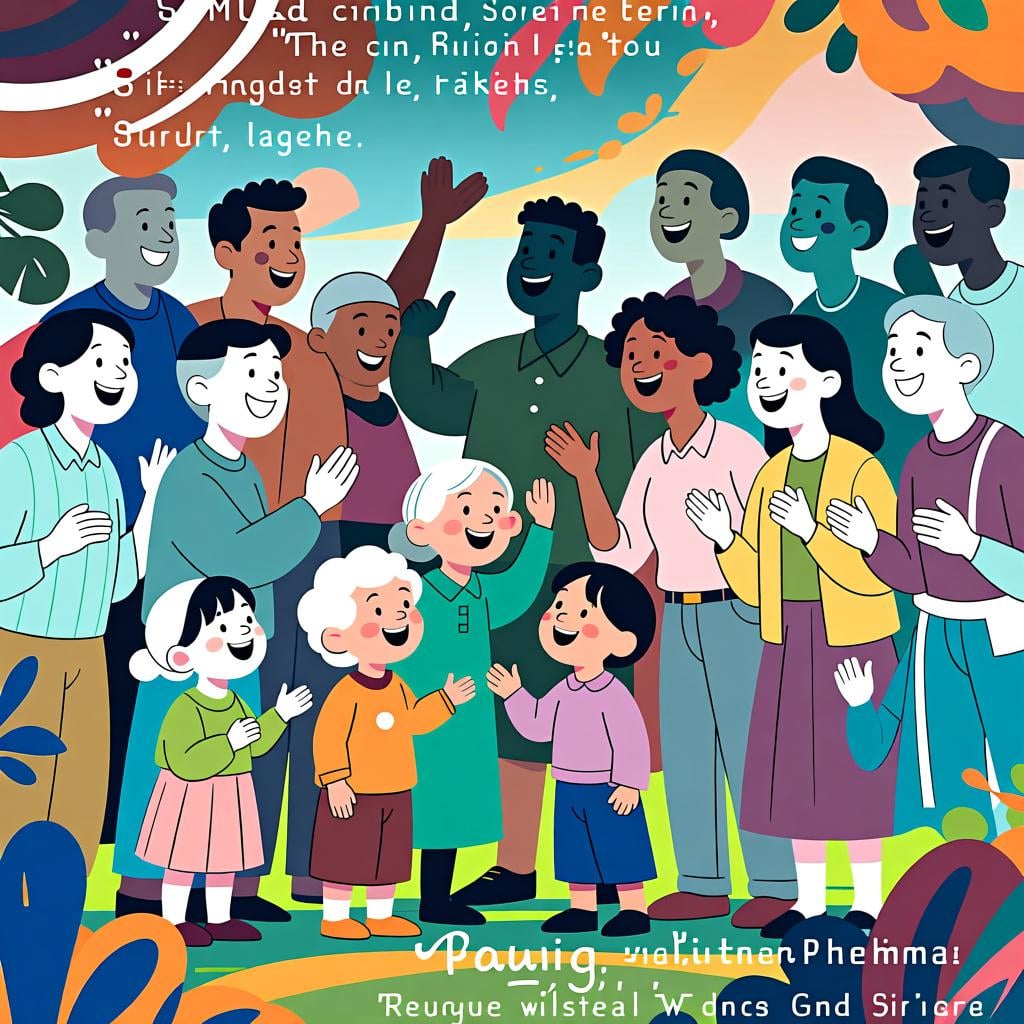 A diverse group of people from different cultures and backgrounds standing together, smiling.