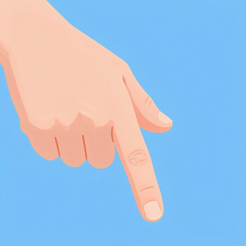 A close-up of a human fingertip touching a smooth surface.