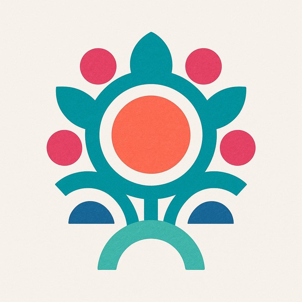 Un singolo glifo o simbolo, in grassetto e stilizzato, che fluttua centralmente su uno sfondo semplice, a simboleggiare un carattere grafico.