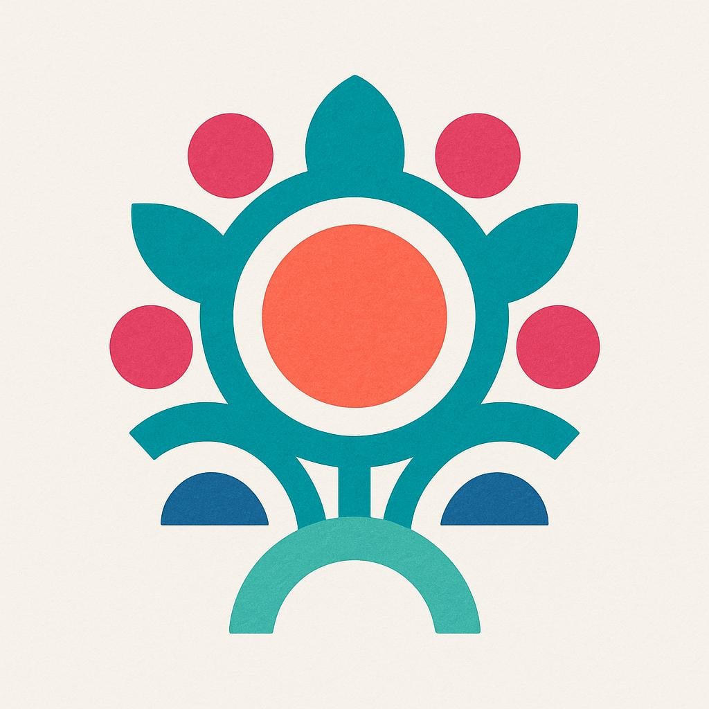 A single, bold, stylized, non-alphanumeric glyph or symbol floating centrally on a simple background.