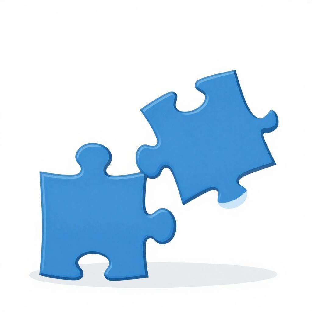 Ein blaues Puzzleteil, das perfekt in eine passende blaue Lücke in einem Puzzle passt.