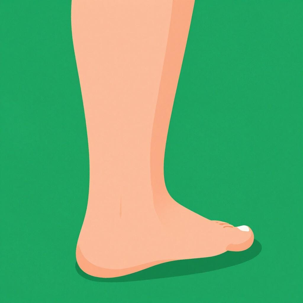 A close up of a person's lower leg from behind showing a defined calf muscle.