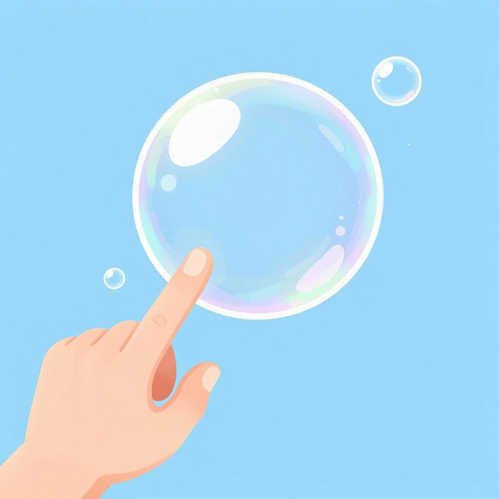 손가락이 닿는 순간 터지는 비눗방울.