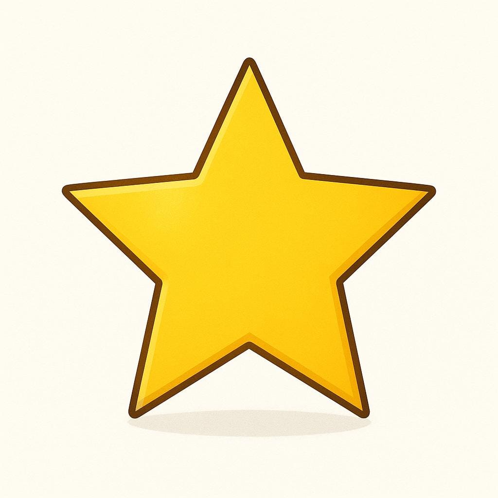 Ein einfaches, leuchtend gelb-goldener Stern auf neutralem Hintergrund.