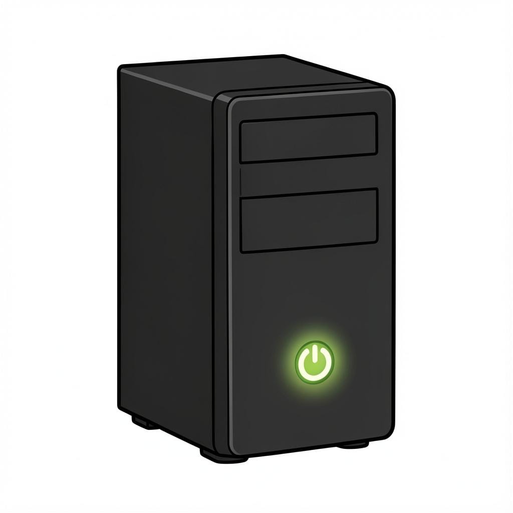 A sleek, modern computer tower case sitting on a desk.