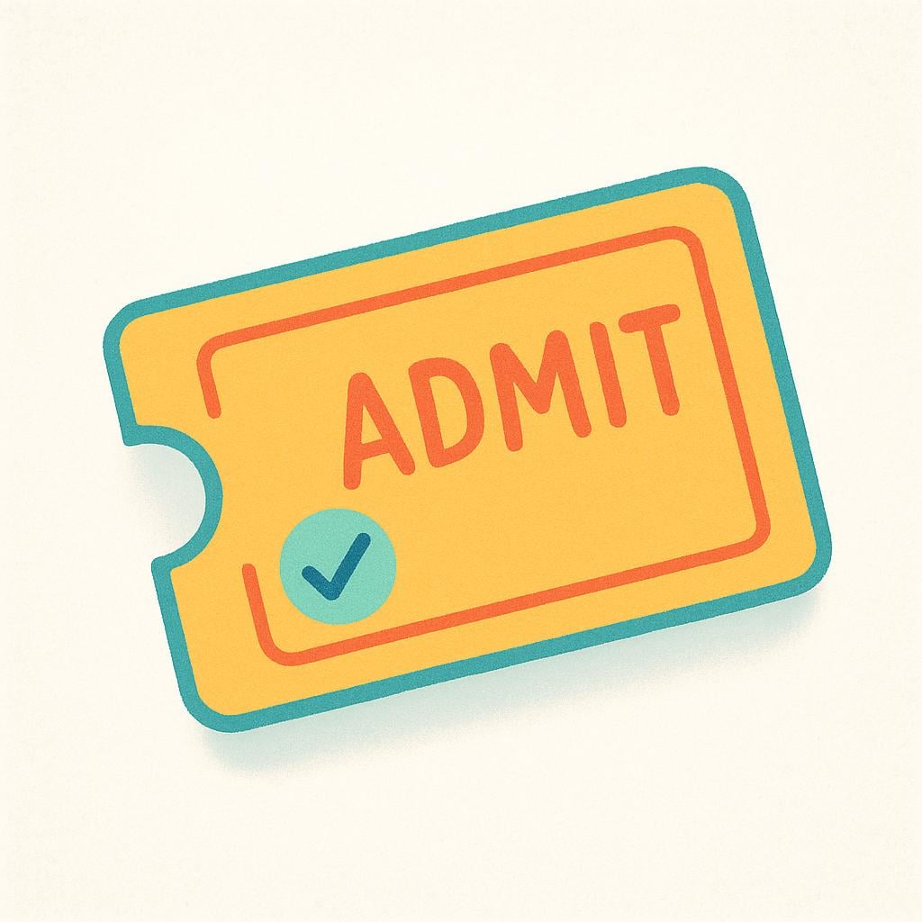 A colorful rectangular access pass or ticket granting entry to an event or location.