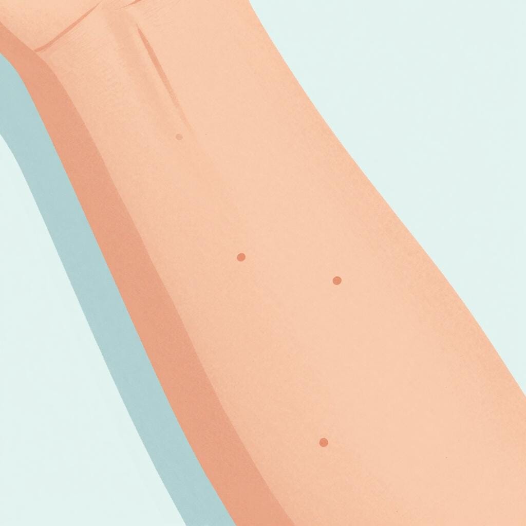 Een close-up van iemands arm met zichtbare kippenvel op de huid.