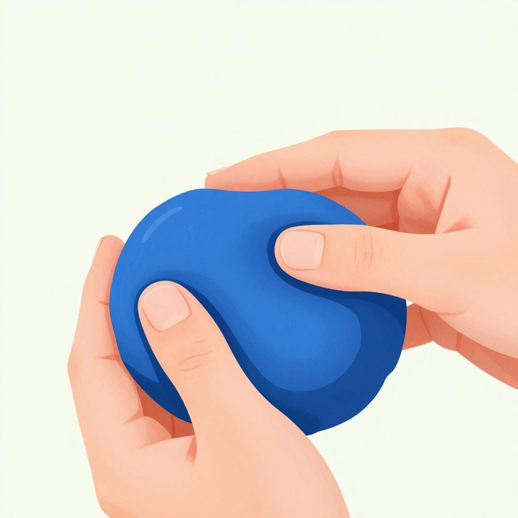 Un morceau épais d'argile colorée modelé et façonné par des mains.