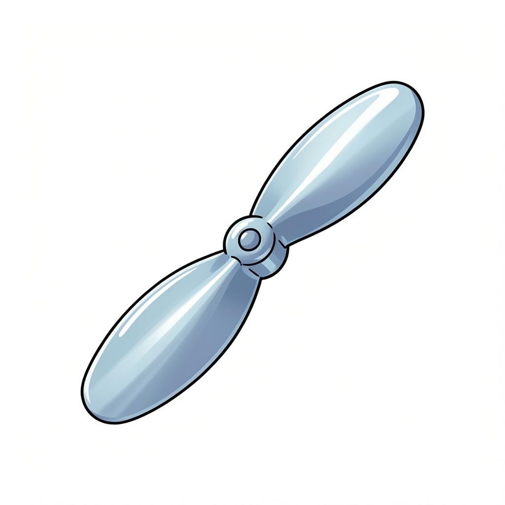 A single curved metal blade from a fan or propeller shown against a plain background.