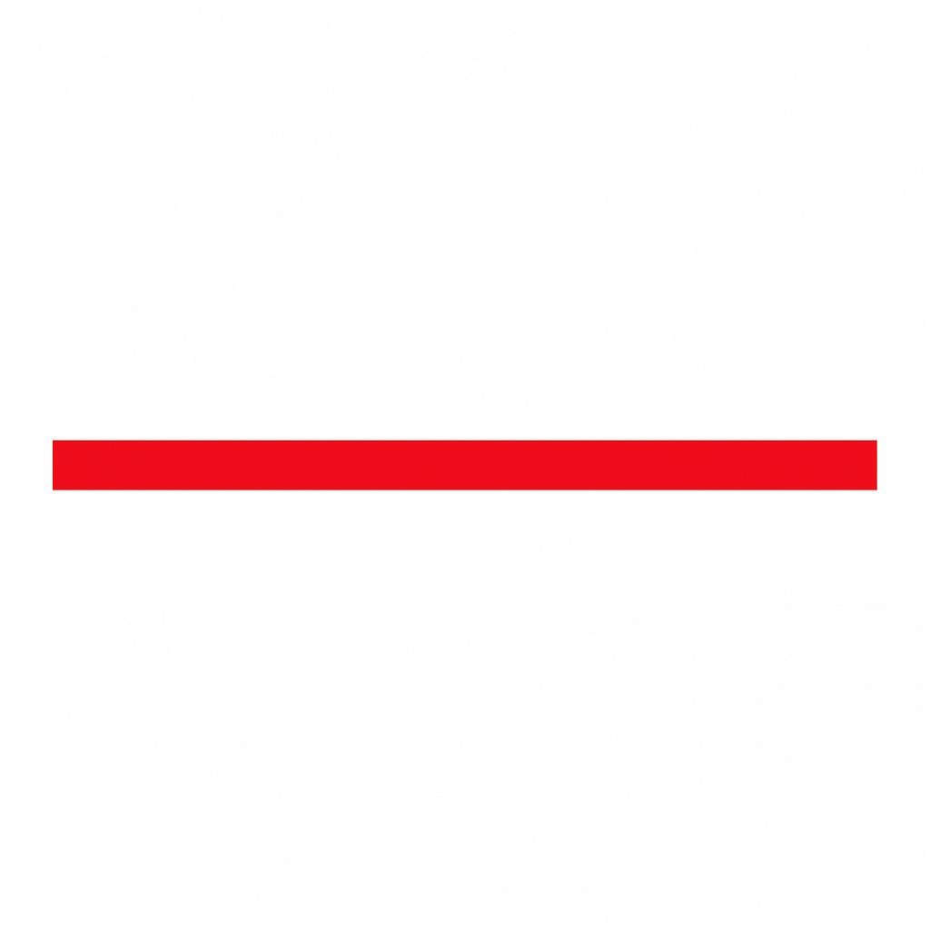 A thick, straight red line drawn horizontally across a plain white surface.