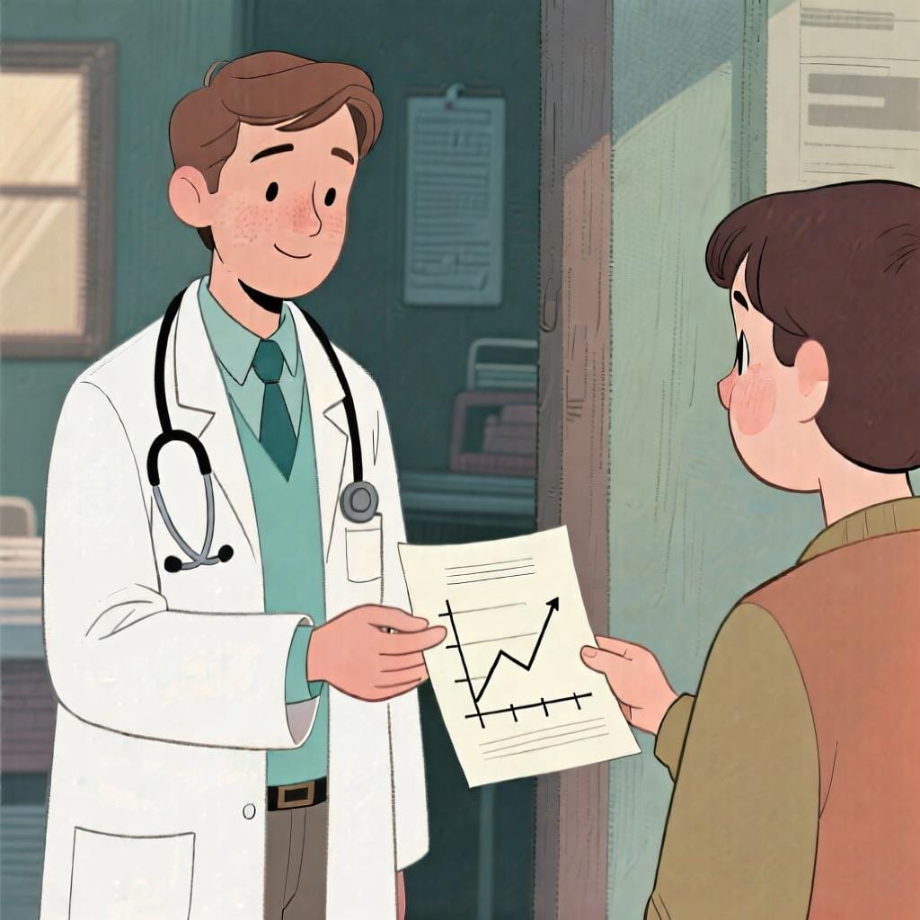 A hand holding a single sheet of paper with a simple weather map showing a sun and a cloud.