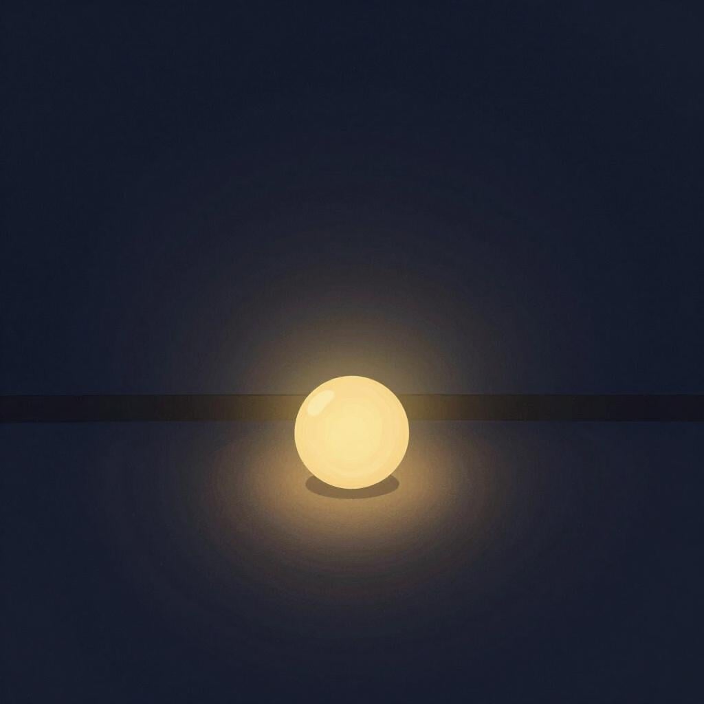 A single tiny, faint glowing golden orb of light in a dark space.