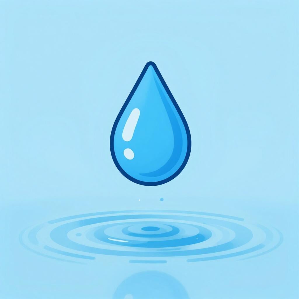 Ein einzelner Tropfen Wasser fällt in eine klare Pfütze.