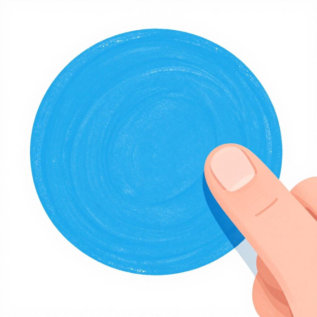 Een hand die de randen van een tekening vervaagt om de lijnen zacht en wazig te maken.