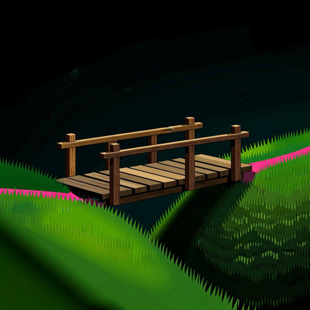 A bridge connecting two pieces of land, symbolizing how 'que' connects two parts of a sentence.