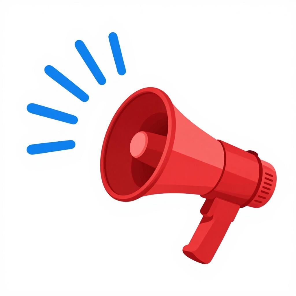 A megaphone with sound waves coming out of it to show a message being repeated loudly.