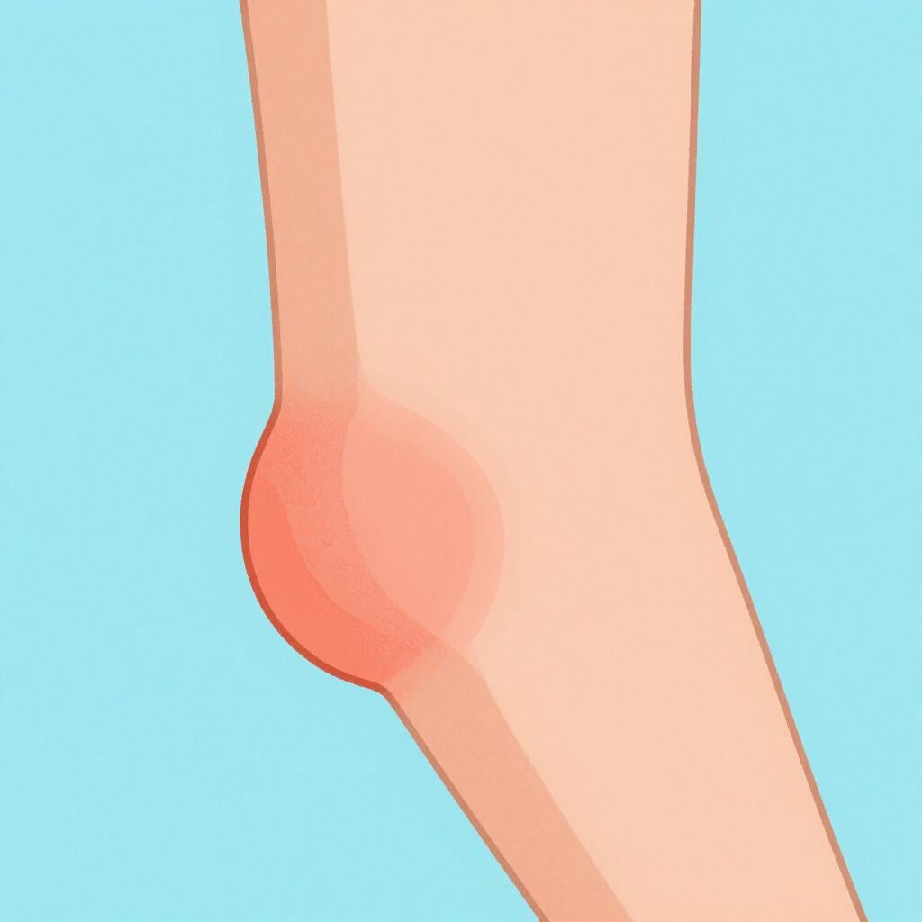 A small, rounded bump on a person's forearm.