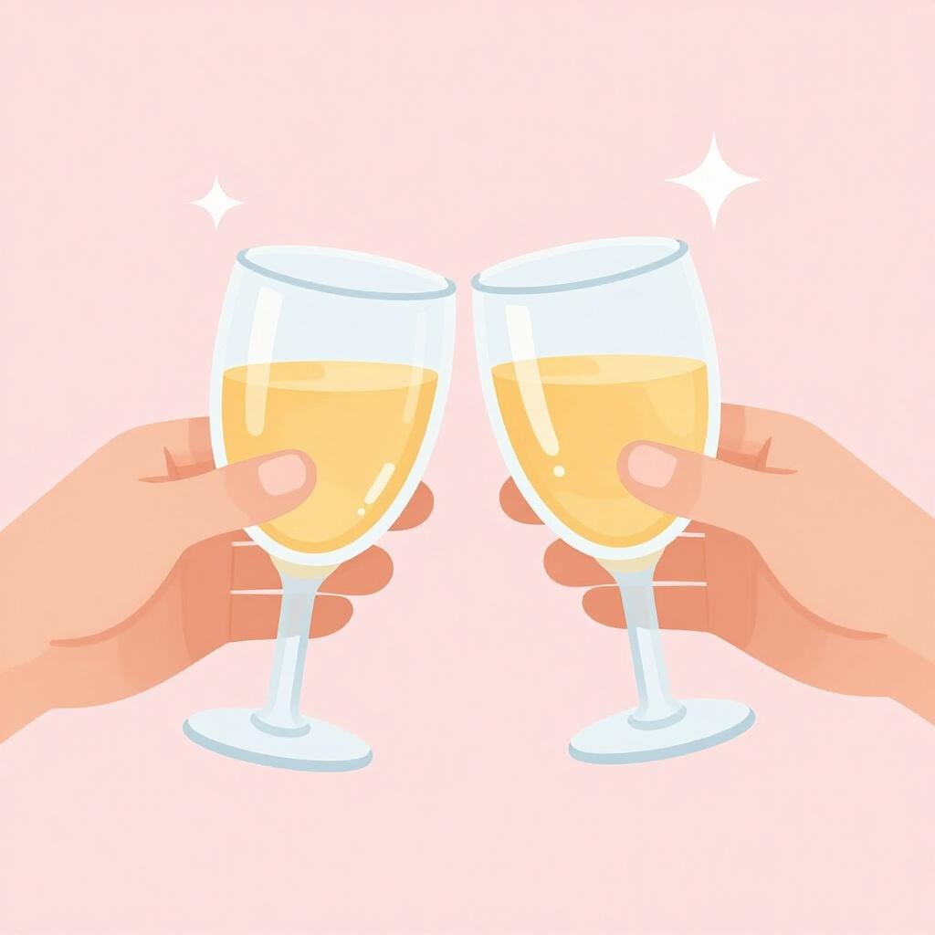 Two people clinking their glasses together in a celebratory toast.