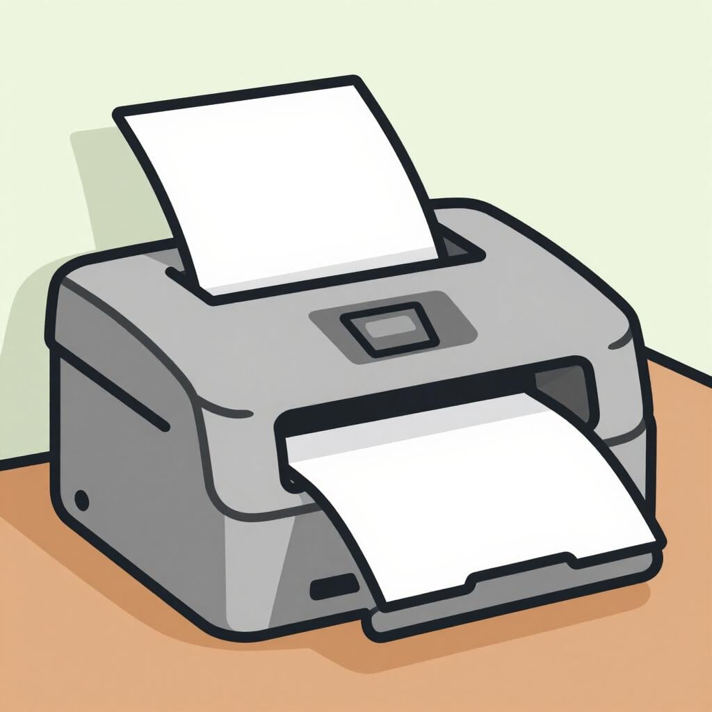 A classic desktop fax machine with paper feeding through it.