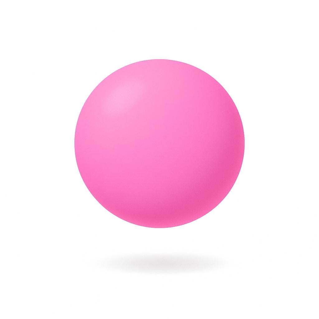 A simple, perfectly round sphere colored entirely in a bright pink hue.