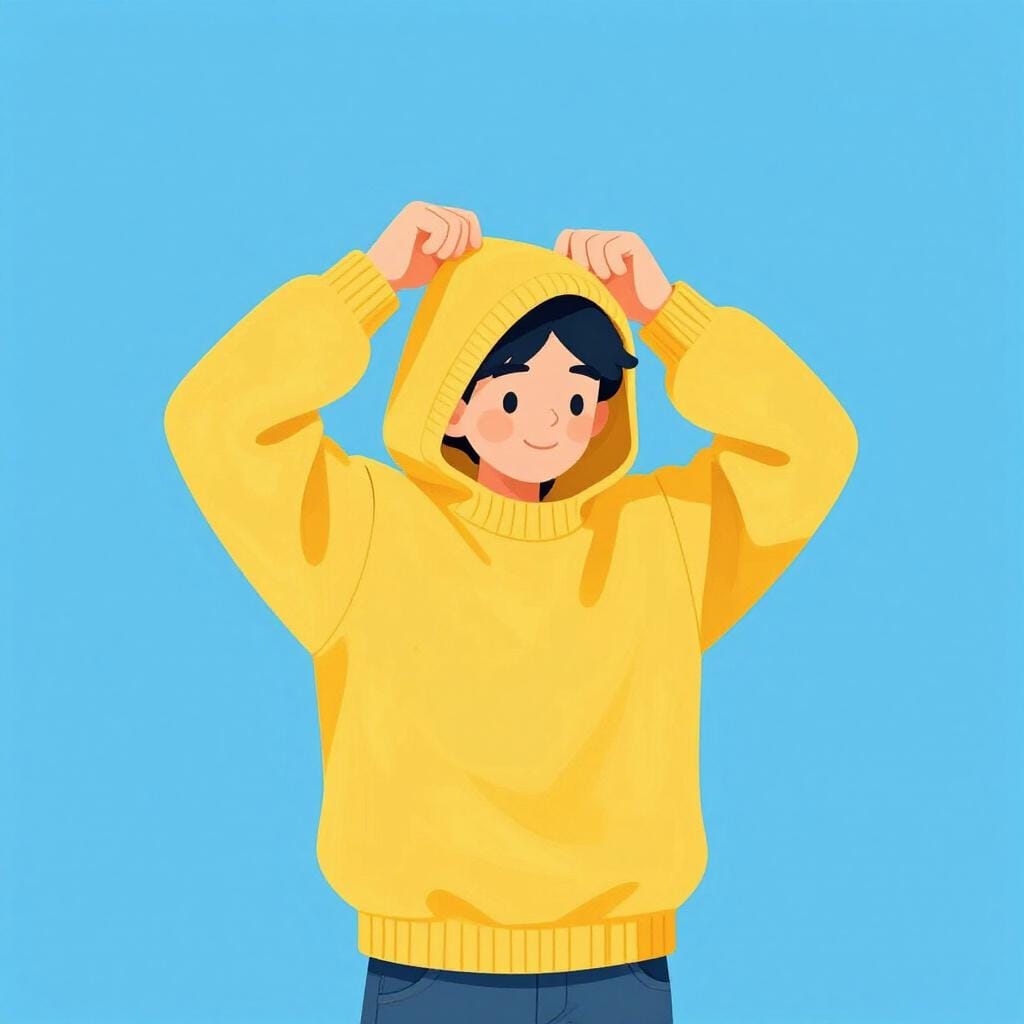 Una persona amichevole che indossa un maglione giallo brillante sopra una camicia bianca.