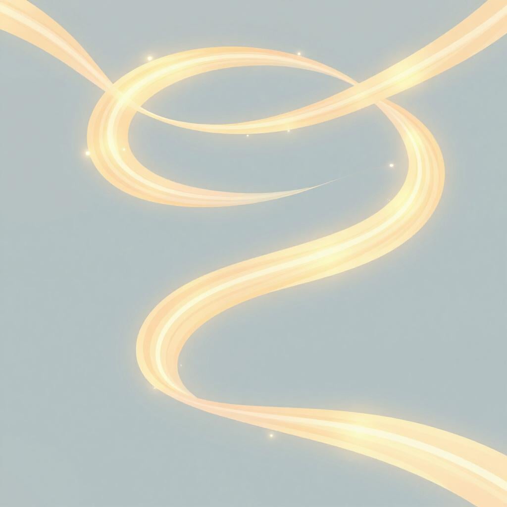 Bunte Lichtspuren, die sich in einem anmutigen Muster sanft durch die Luft bewegen.