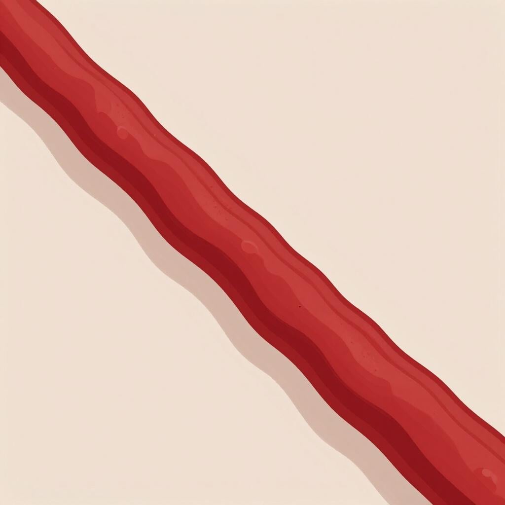 A high-quality illustration of a red blood vessel pulsing with oxygenated blood.