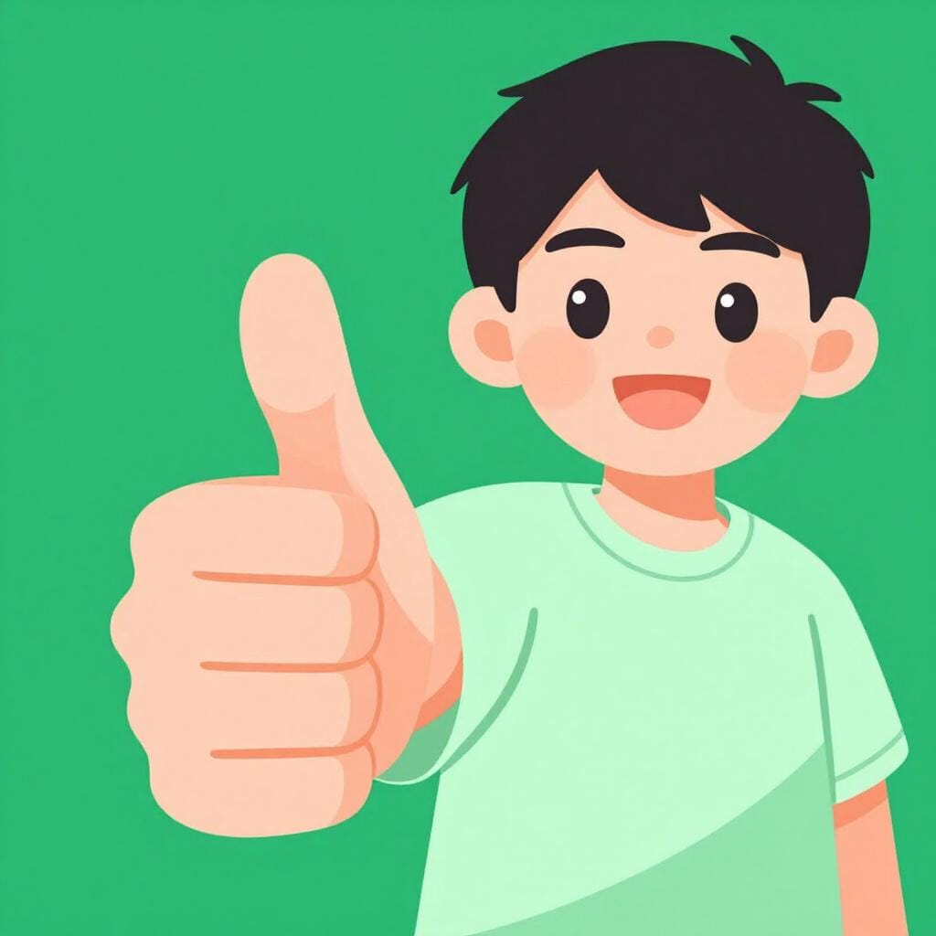 A person giving a thumbs up in front of a bright green light.