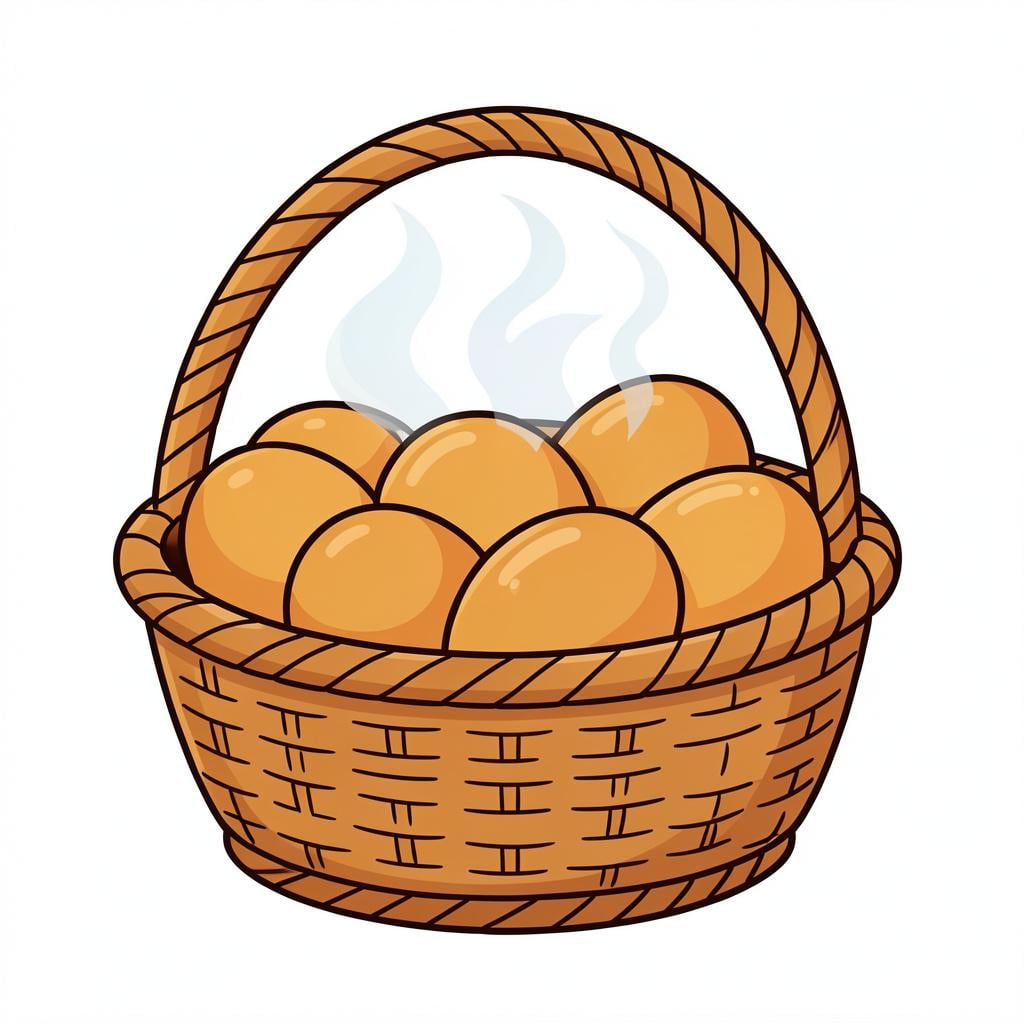 A basket of steaming hot bread rolls freshly taken out of the oven.