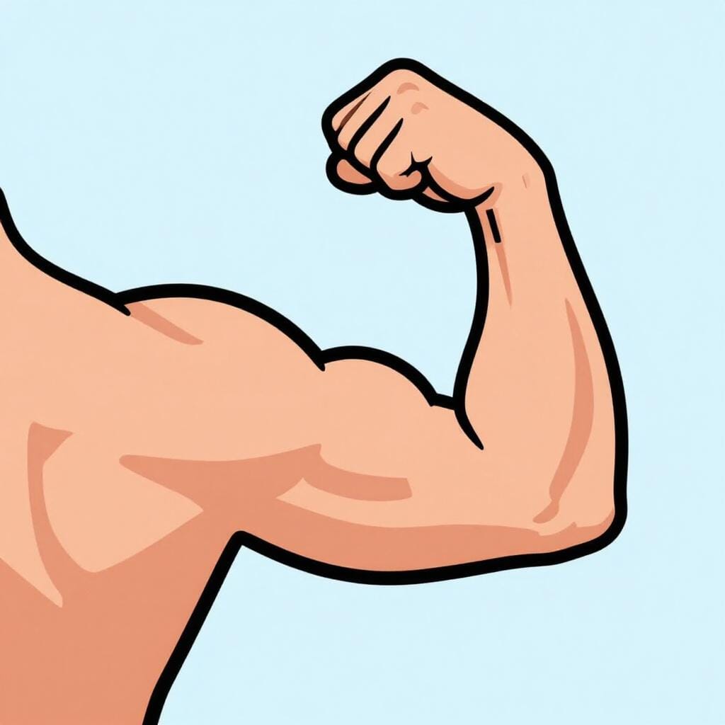 A close-up of a person's strong, toned arm showing firm muscles.