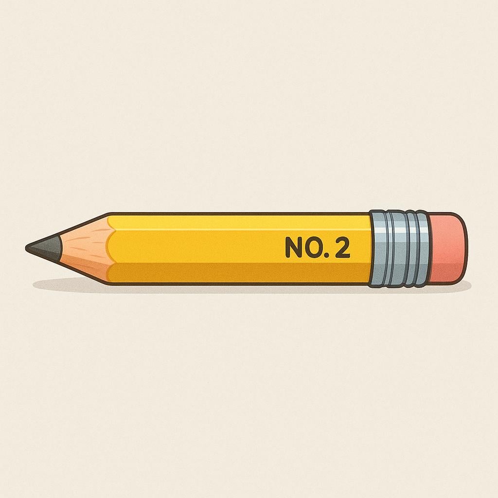 A single, plain, standard yellow number two pencil lying horizontally on a neutral background, representing something common or ordinary.