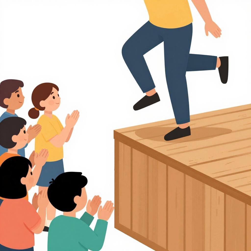 A person standing on a higher step of a podium receiving a gold medal.