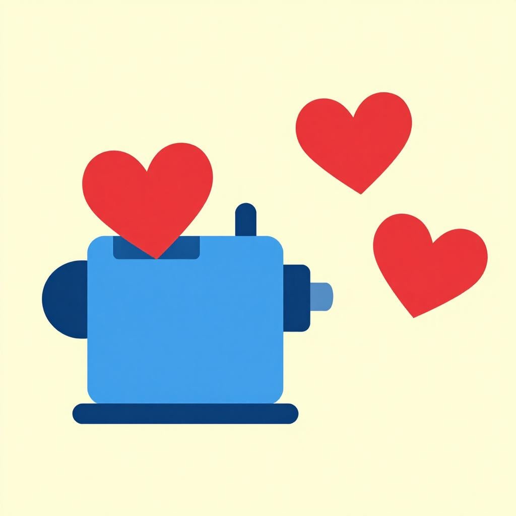 A machine making an identical copy of a red paper heart.