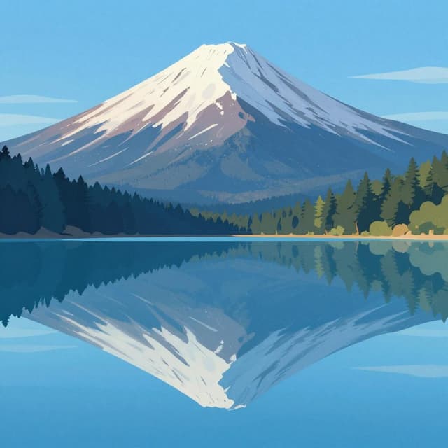 Een heldere zon die schijnt boven een rustig, blauw bergmeer, met de bergen perfect zichtbaar op het wateroppervlak.