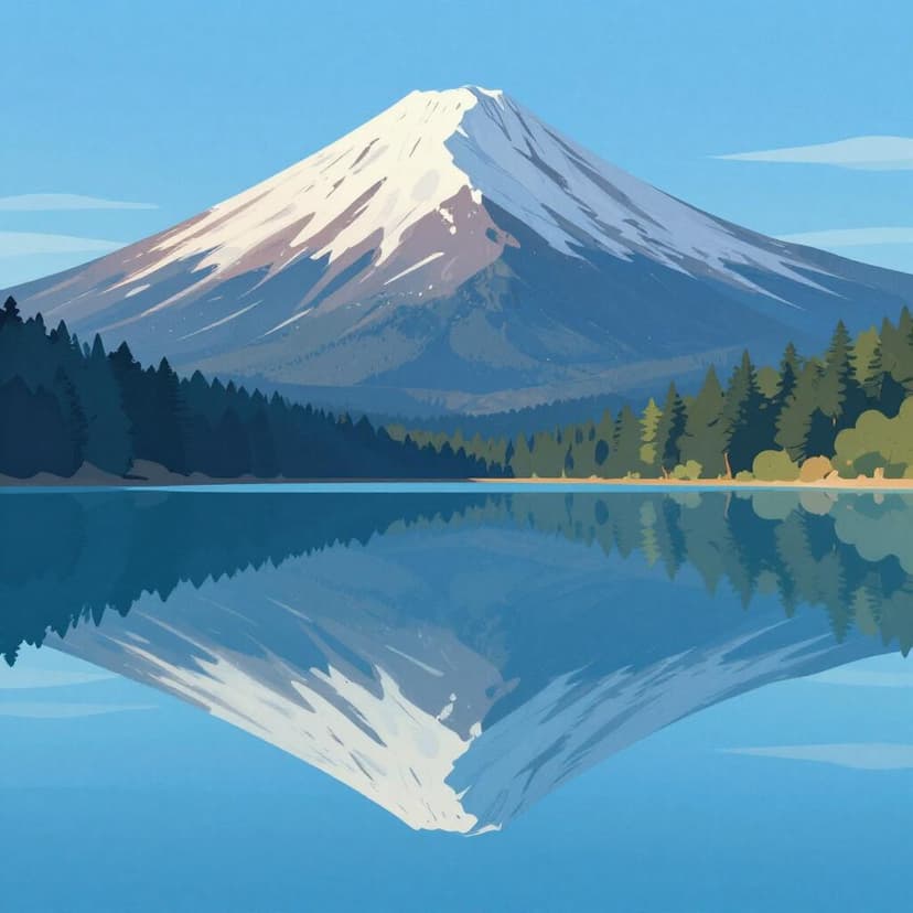 Een heldere zon die schijnt boven een rustig, blauw bergmeer, met de bergen perfect zichtbaar op het wateroppervlak.