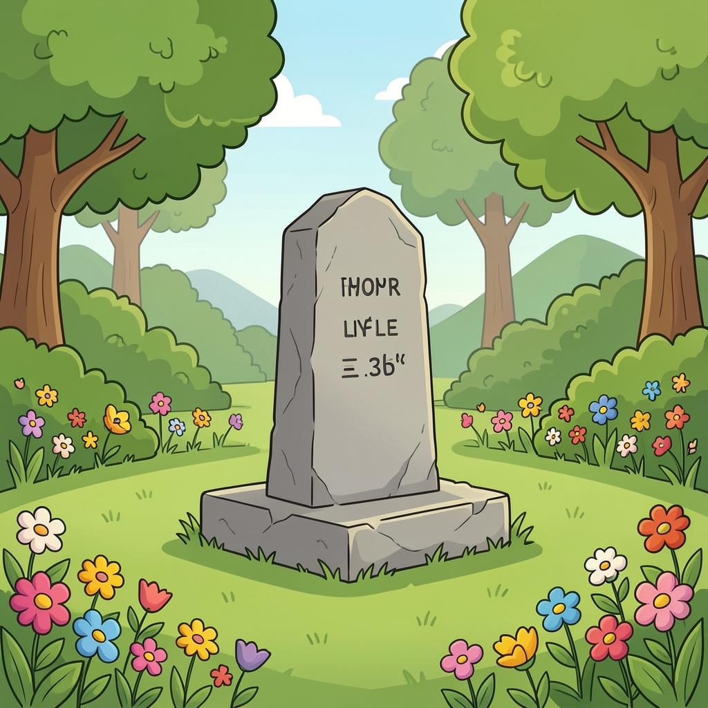 A peaceful stone monument in a quiet, green garden with flowers at its base.