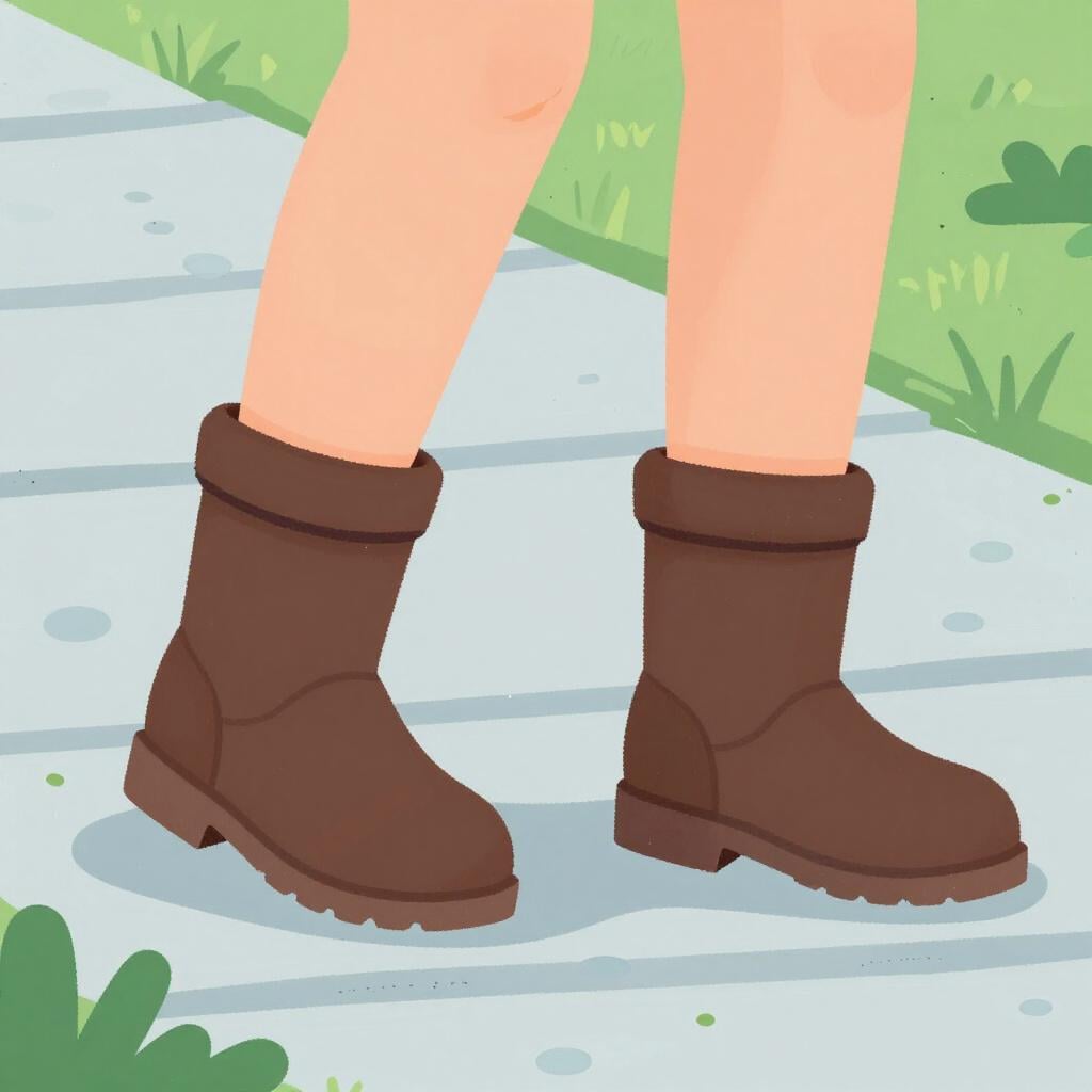 A person taking a large step forward onto a path.