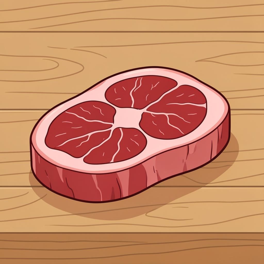 A fresh cut of raw marbled beef from the shoulder area.