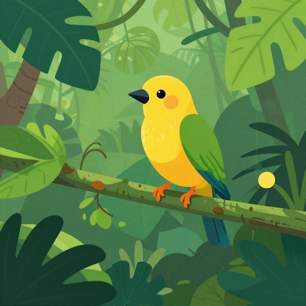 A single colorful bird perched on a branch, representing a rare species.