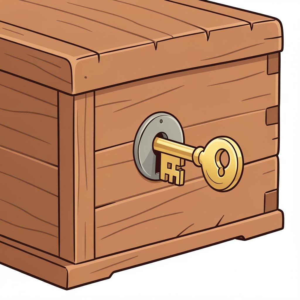 A tiny gold key fitting perfectly into a small, intricate lock.