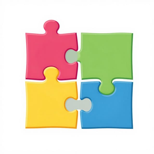 Twee puzzelstukjes van verschillende kleuren die perfect in elkaar passen.