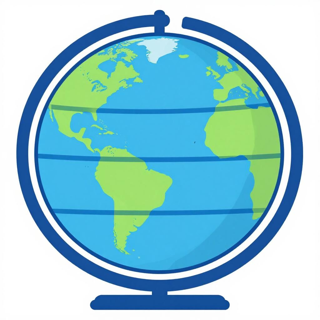 A colorful globe showing horizontal lines encircling it from the equator to the poles.