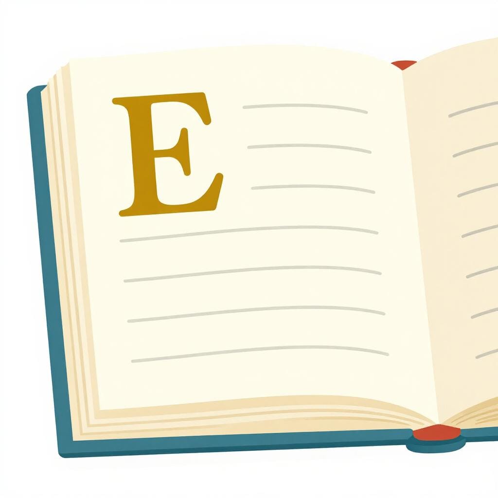 A colorful storybook illustration showing the first few pages of an open book with a decorative initial letter.