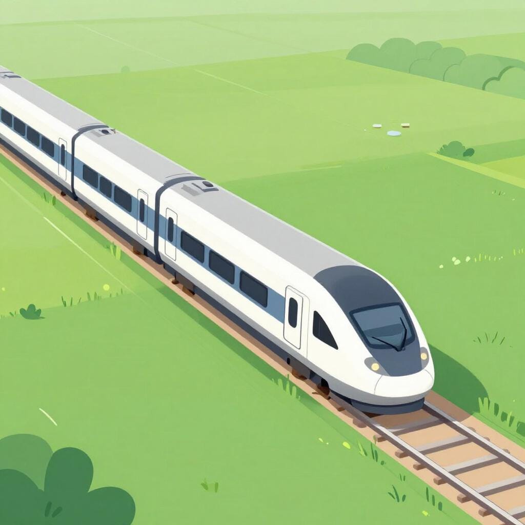 緑の風景の中を光の筋を後ろに光らせながら疾走する、力強い高速列車が、止まらない、あるいは「imparable」という性質を表しています。