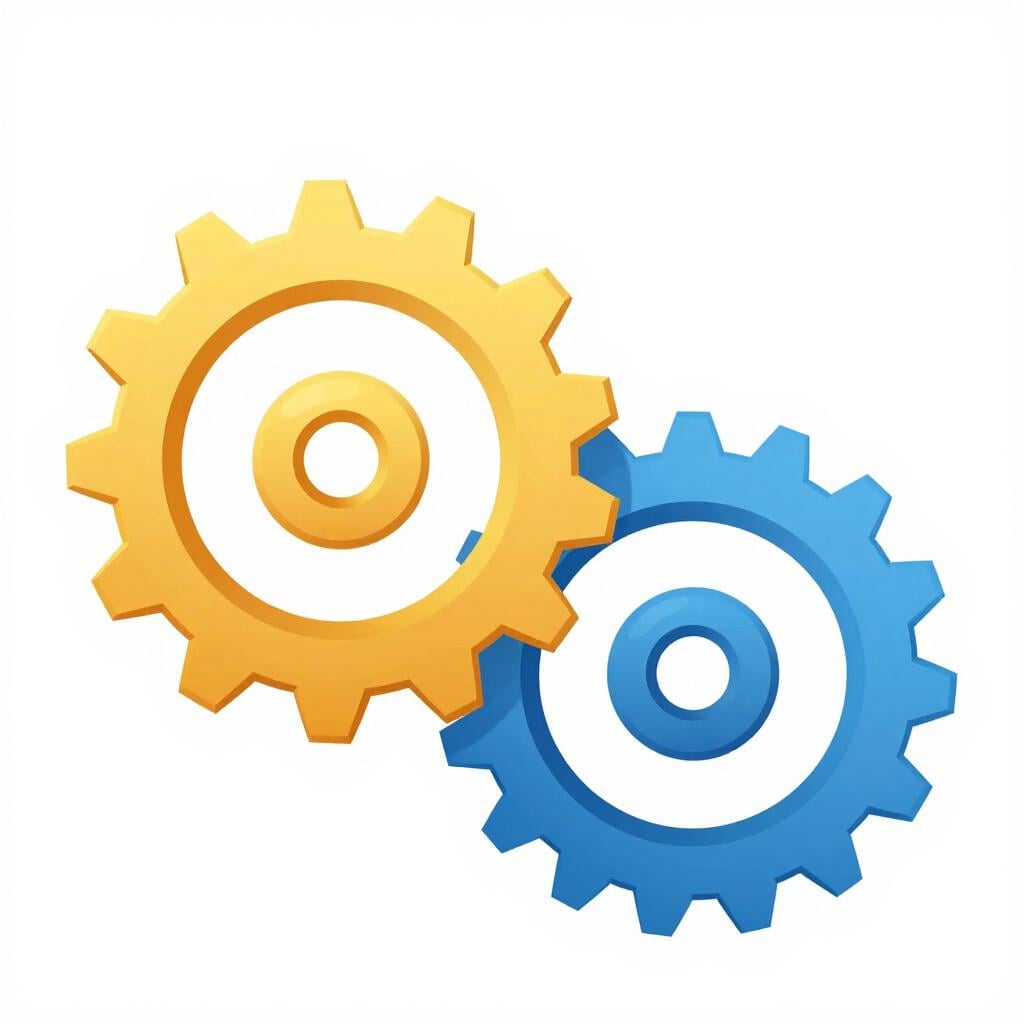 A small gear turning a much larger gear to control the speed of a system.