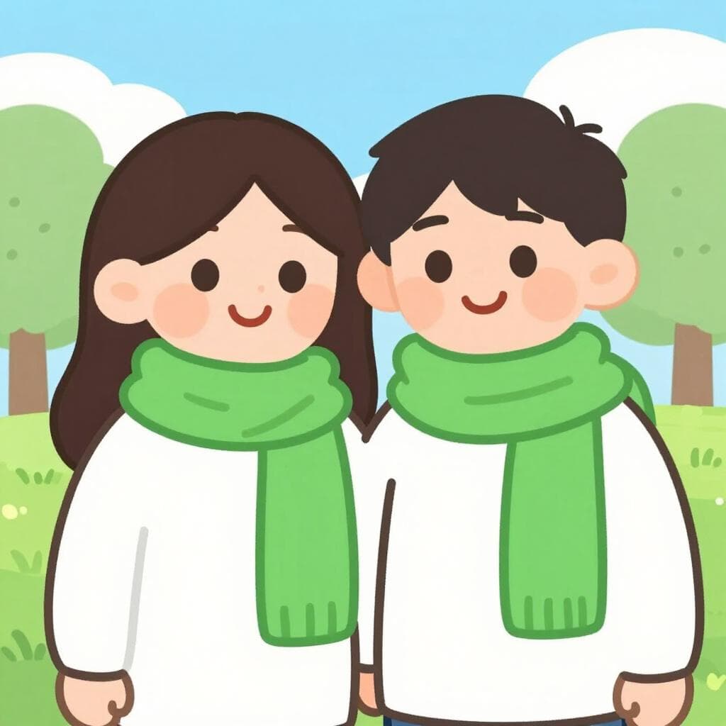 Due persone amichevoli che stanno insieme e sorridono calorosamente in un parco luminoso.