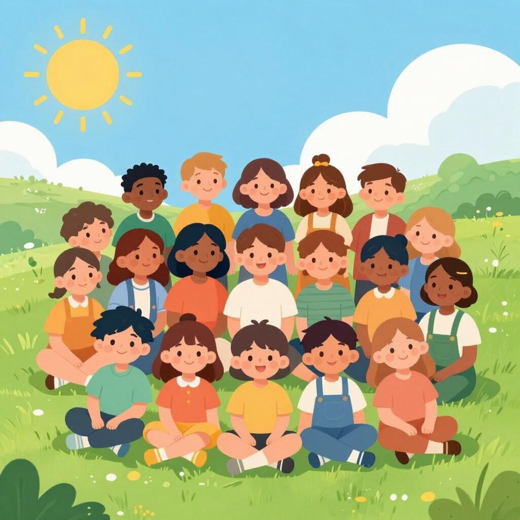 Un gruppo felice di amici che ridono e parlano insieme in un parco.