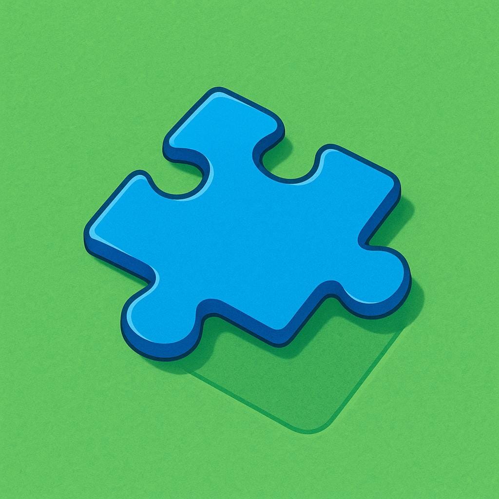 A blue puzzle piece is perfectly clicked into its designated spot on a green surface, illustrating a perfect fit.